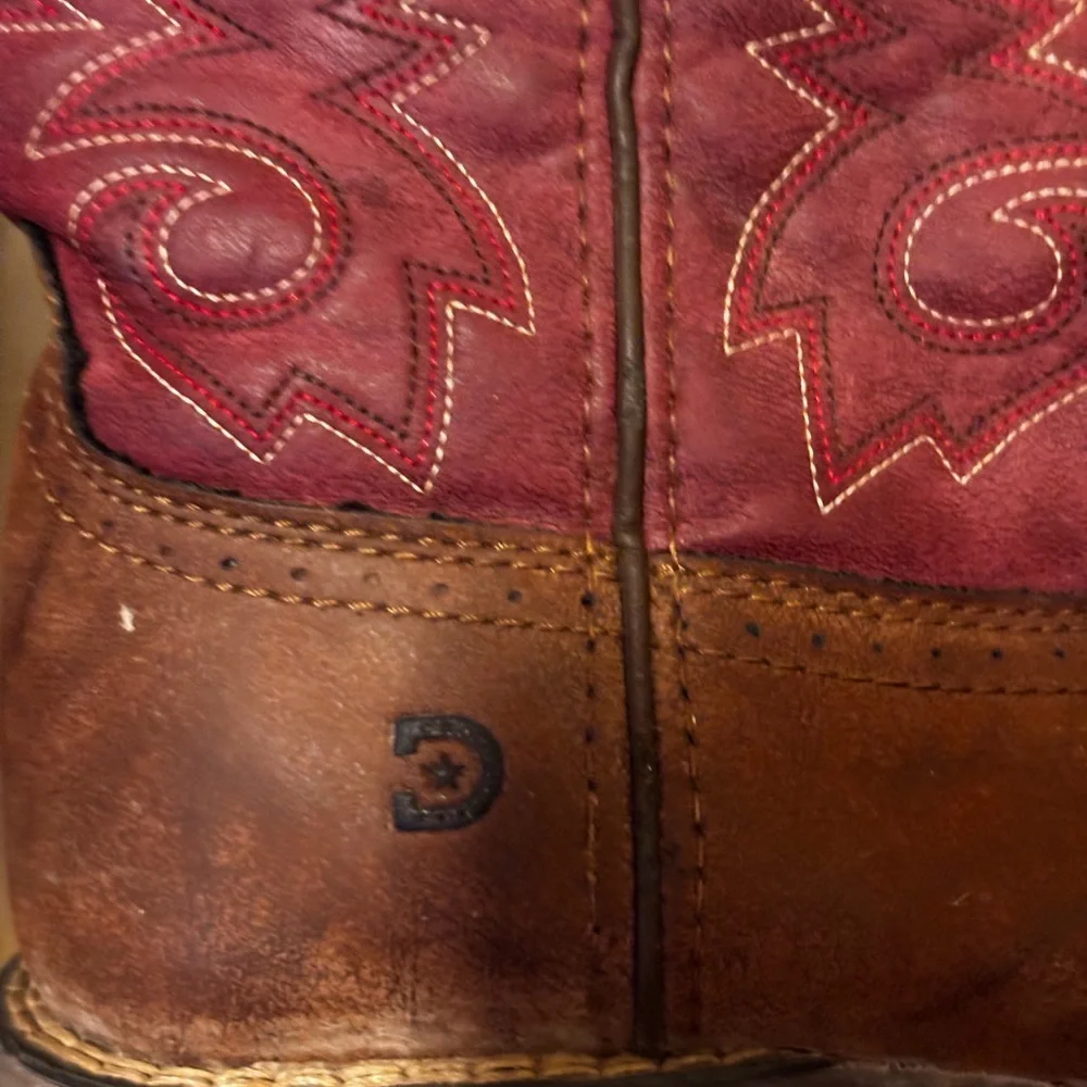 Durango kids 8in Brown and Red Western Boots size 3